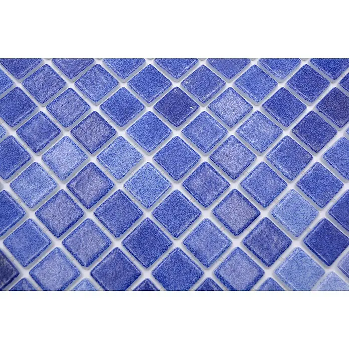 Mosaikfliese Eco Niebla VP508PAT - 31,6 x 31,6 cm, Navy-Blau, Matt - Detailaufnahme