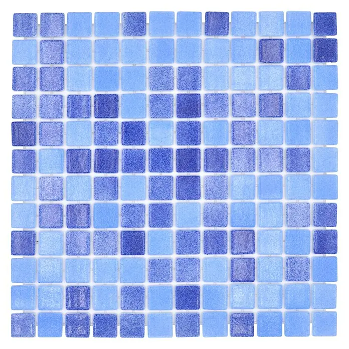 Mosaikfliese Eco Niebla Mix VP1158PAT - 31,6 x 31,6 cm, Mix Blau, Matt - Draufsicht