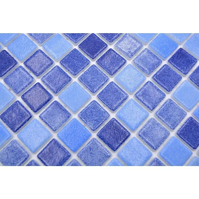 Mosaikfliese Eco Niebla Mix VP1158PAT - 31,6 x 31,6 cm, Mix Blau, Matt - Detailaufnahme