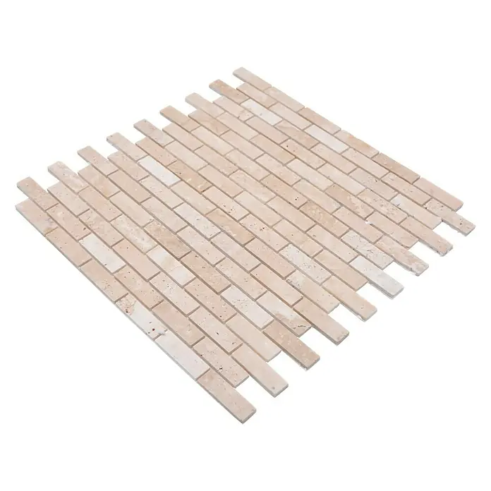 Selbstklebemosaik SAM 4NM92 - 30 x 30,5 cm, Travertin, Mix Beige - Diagonale Ansicht