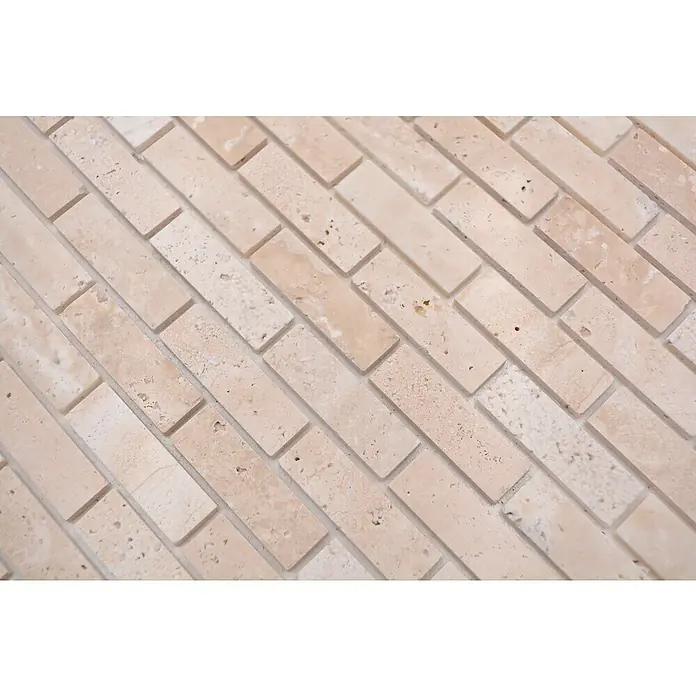 Selbstklebemosaik SAM 4NM92 - 30 x 30,5 cm, Travertin, Mix Beige - Detailaufnahme