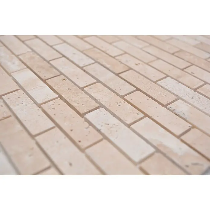 Zelfklevend mozaïek SAM 4NM92 - 30 x 30,5 cm, Travertin, Mix beige - Close-up