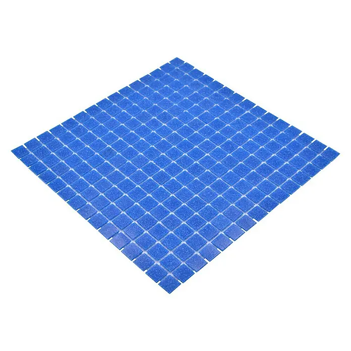 Mosaikfliese Quadrat Crystal Uni GM A 38P - 32,7 x 30,5 cm, Dunkelblau, Glänzend - Diagonale Ansicht