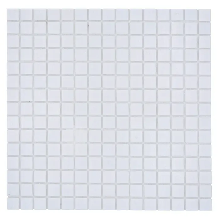 Mosaikfliese Quadrat Crystal Uni GM A 11P - 32,7 x 30,5 cm, Weiß, Glänzend - Draufsicht