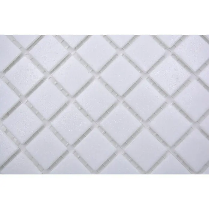 Mosaikfliese Quadrat Crystal Uni GM A 11P - 32,7 x 30,5 cm, Weiß, Glänzend - Detailaufnahme