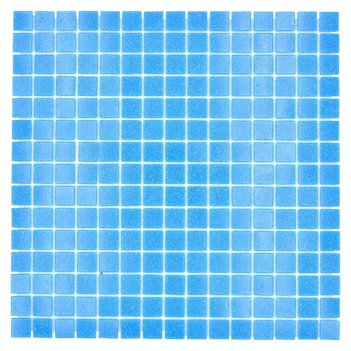 Mosaikfliese Quadrat Crystal Uni GM A 31P - 32,7 x 30,5 cm, Blau, Glänzend - Draufsicht