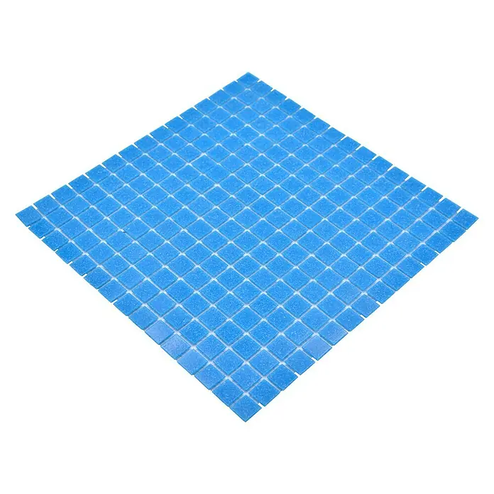 Mosaikfliese Quadrat Crystal Uni GM A 31P - 32,7 x 30,5 cm, Blau, Glänzend - Diagonale Ansicht