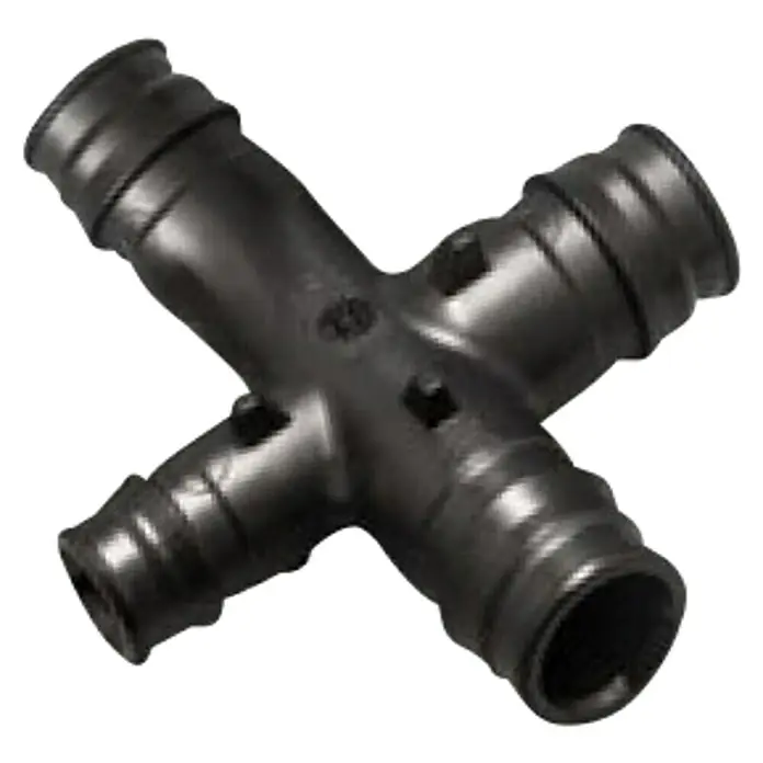Isoltubex Distribuidor en cruz - 25 x 20 x 16 x 16 mm, Polifenilsulfona (PPSU) - Vista angular