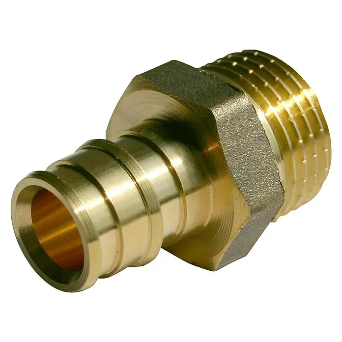 Isoltubex Enlace rosca multicapa M expansión - 16 mm, Rosca exterior: ½″, Latón - Vista angular