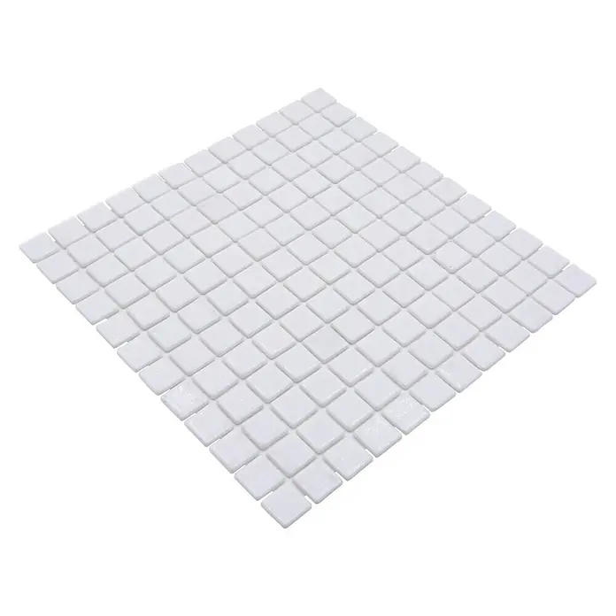 Mosaikfliese Eco Blanco VP100PAT - 31,6 x 31,6 cm, Weiß, Matt - Diagonale Ansicht