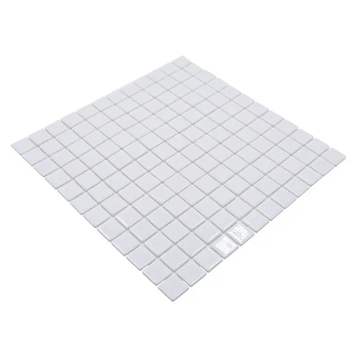 Mosaikfliese Eco Blanco VP100PUR - 31,6 x 31,6 cm, Weiß, Glänzend - Diagonale Ansicht