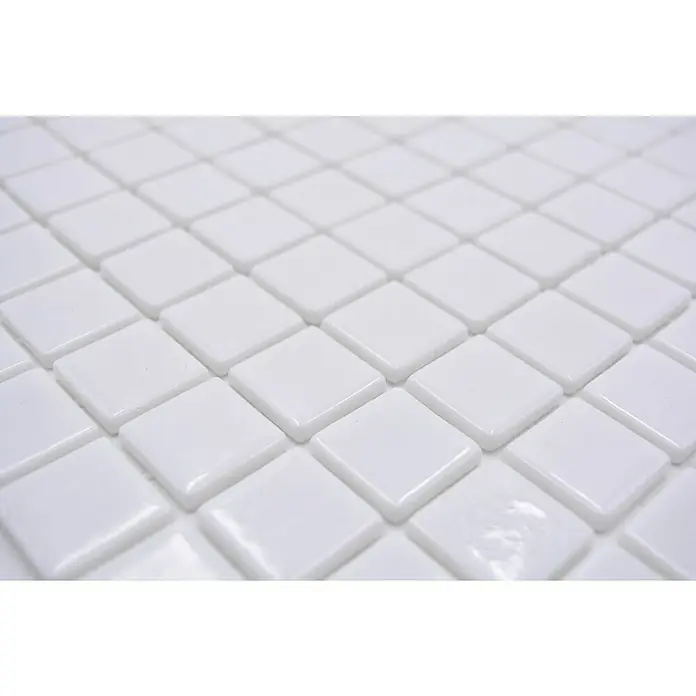 Mosaikfliese Eco Blanco VP100PUR - 31,6 x 31,6 cm, Weiß, Glänzend - Detailaufnahme
