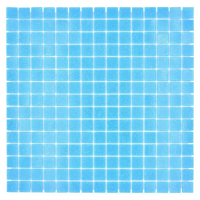 Mosaikfliese Quadrat Crystal Uni GM A 37P - 32,7 x 30,5 cm, Türkis, Blau, Glänzend - Draufsicht