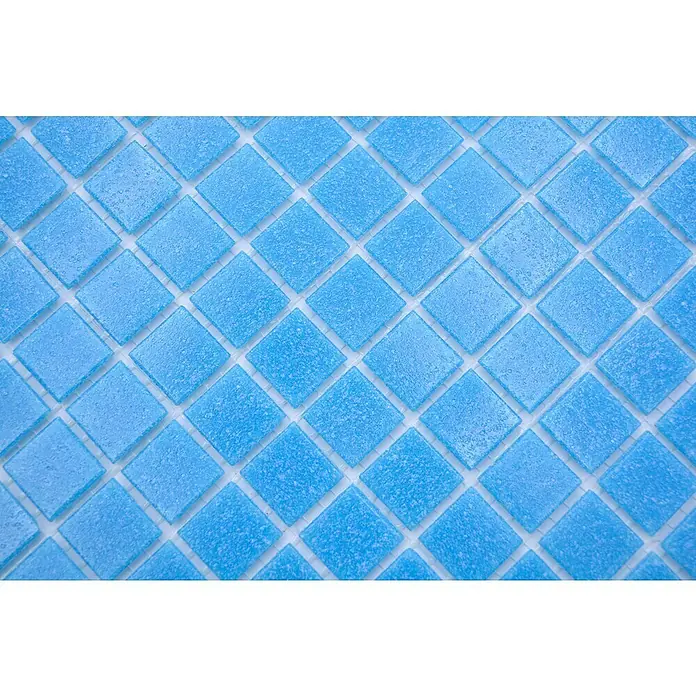 Mosaikfliese Quadrat Crystal Uni GM A 37P - 32,7 x 30,5 cm, Türkis, Blau, Glänzend - Detailaufnahme