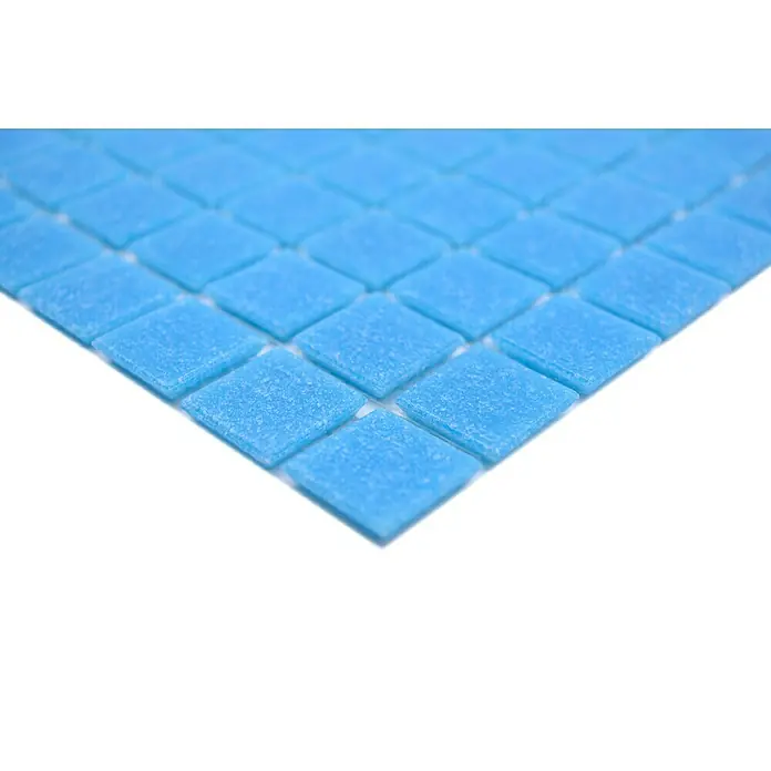 Mosaikfliese Quadrat Crystal Uni GM A 37P - 32,7 x 30,5 cm, Türkis, Blau, Glänzend - Detailaufnahme