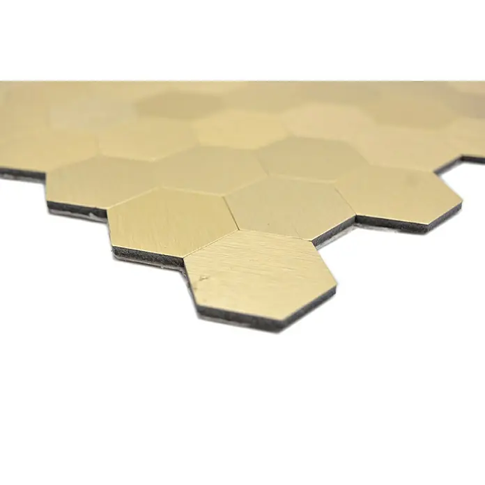 Selbstklebemosaik SAM 4GOHX - 28 x 29 cm, Aluminium, Gold - Detailaufnahme