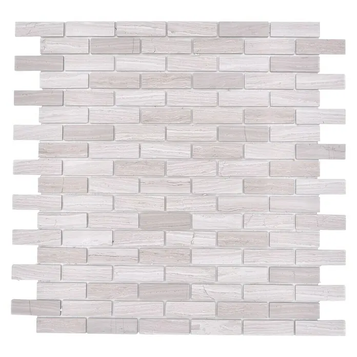 Selbstklebemosaik SAM 4NM72 - 30 x 30,5 cm, Marmor, Grau/Weiß - Draufsicht