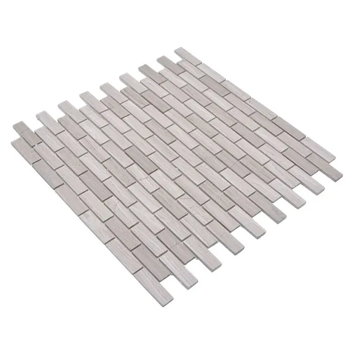 Selbstklebemosaik SAM 4NM72 - 30 x 30,5 cm, Marmor, Grau/Weiß - Diagonale Ansicht