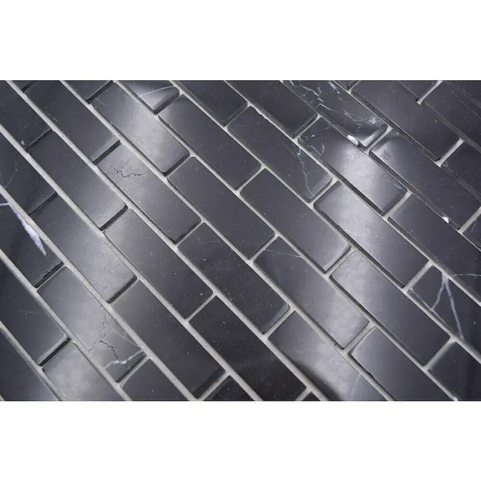 Selbstklebemosaik SAM 4NM82 - 30 x 30,5 cm, Marmor, Schwarz - Detailaufnahme