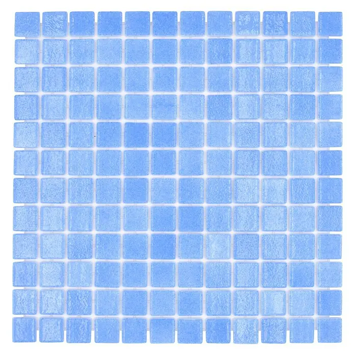 Mosaikfliese Eco Niebla VP110PUR - 31,6 x 31,6 cm, Mix Hellblau, Glänzend - Draufsicht