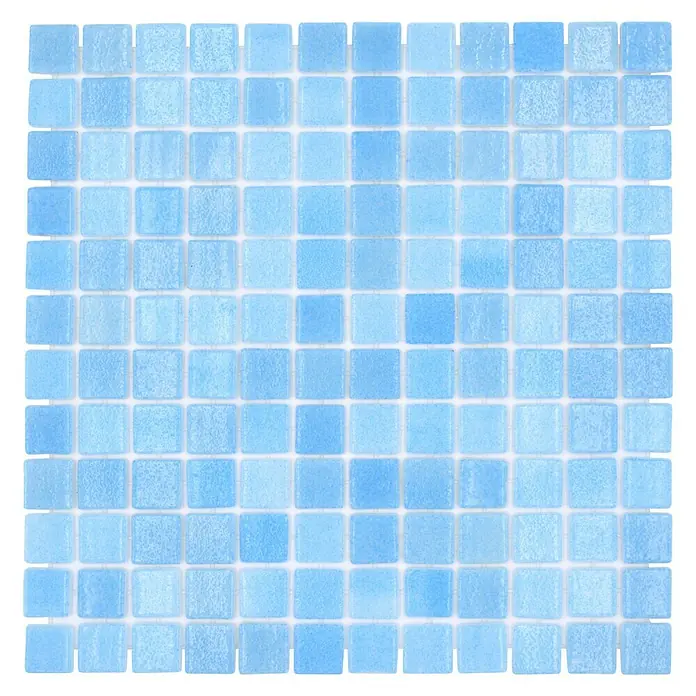 Mosaikfliese Eco Niebla VP501PUR - 31,6 x 31,6 cm, Türkis, Glänzend - Draufsicht
