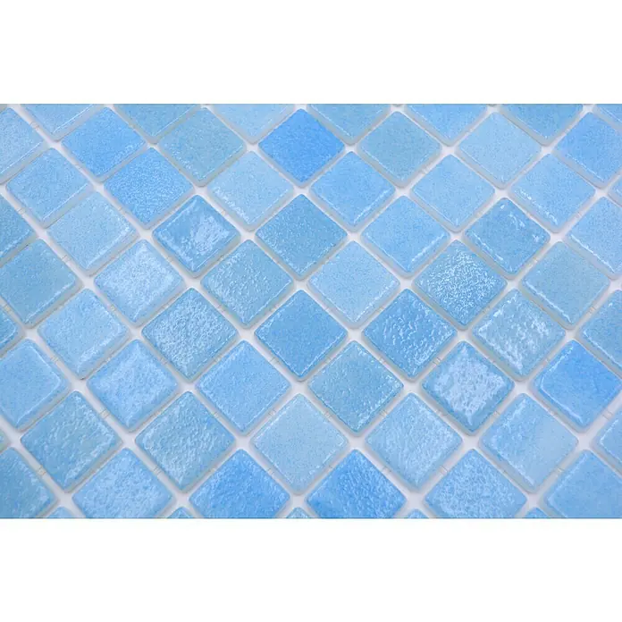 Mosaikfliese Eco Niebla VP501PUR - 31,6 x 31,6 cm, Türkis, Glänzend - Detailaufnahme