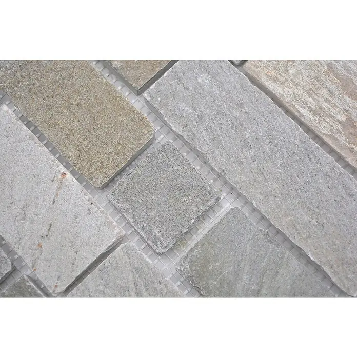 Mosaikfliese Brick Split Face - 30,5 x 30,5 cm, Beige, Matt - Detailaufnahme