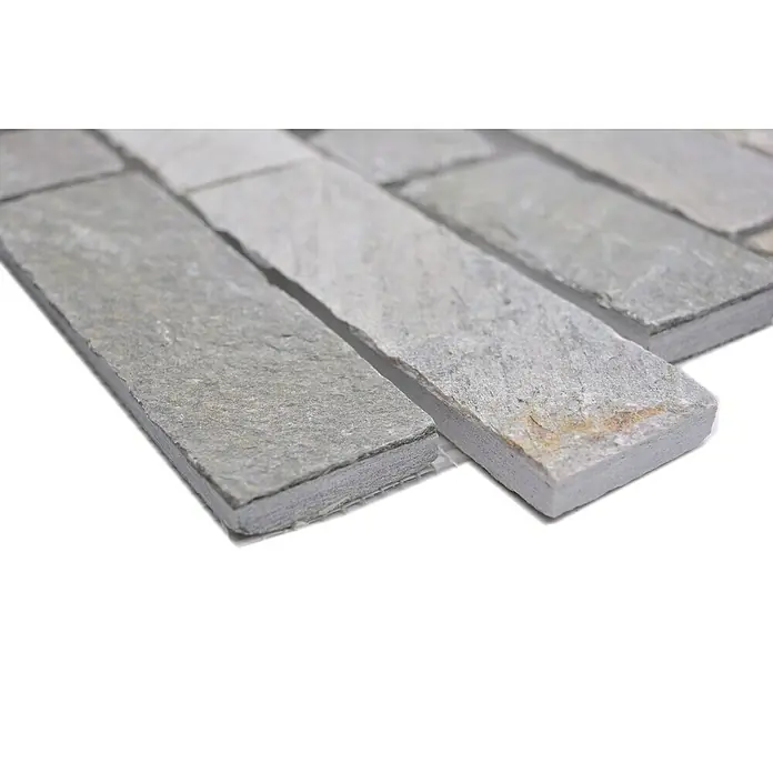 Mosaikfliese Brick Split Face - 30,5 x 30,5 cm, Beige, Matt - Detailaufnahme