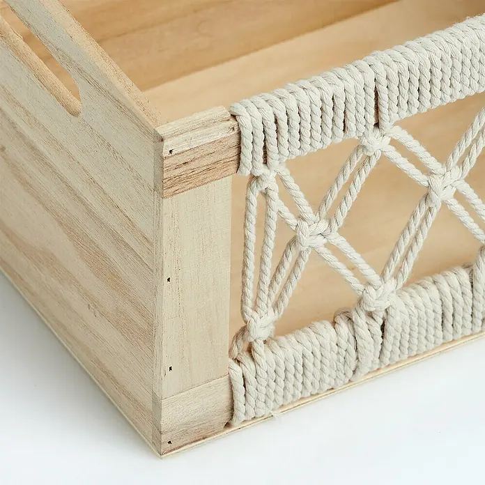 Zeller Present Aufbewahrungsbox Boho S - L x B x H: 300 x 200 x 160 mm, Holz, Natur - Detailaufnahme