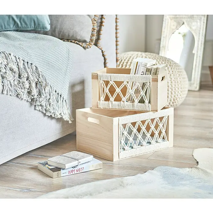 Zeller Present Aufbewahrungsbox Boho S - L x B x H: 300 x 200 x 160 mm, Holz, Natur - Stimmungsaufnahme