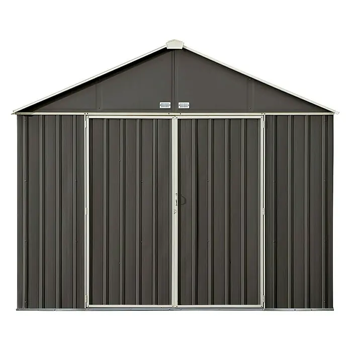 Spacemaker Gerätehaus Ezee 10x8 - 299 cm, 149 cm, Stahl, Grau, Creme - Vorderansicht