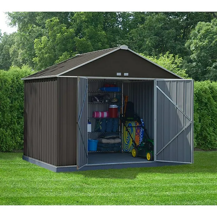 Spacemaker Gerätehaus Ezee 10x8 - 299 cm, 149 cm, Stahl, Grau, Creme - Stimmungsaufnahme