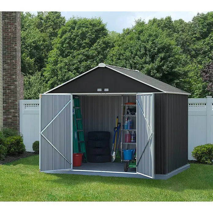 Spacemaker Gerätehaus Ezee 10x8 - 299 cm, 149 cm, Stahl, Grau, Creme - Stimmungsaufnahme