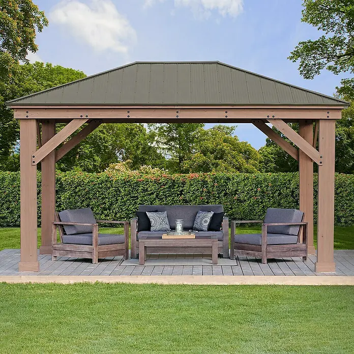 Westmann Pavillon Devon 12x16 - L x B: 490 x 371 cm, Grau - Stimmungsaufnahme