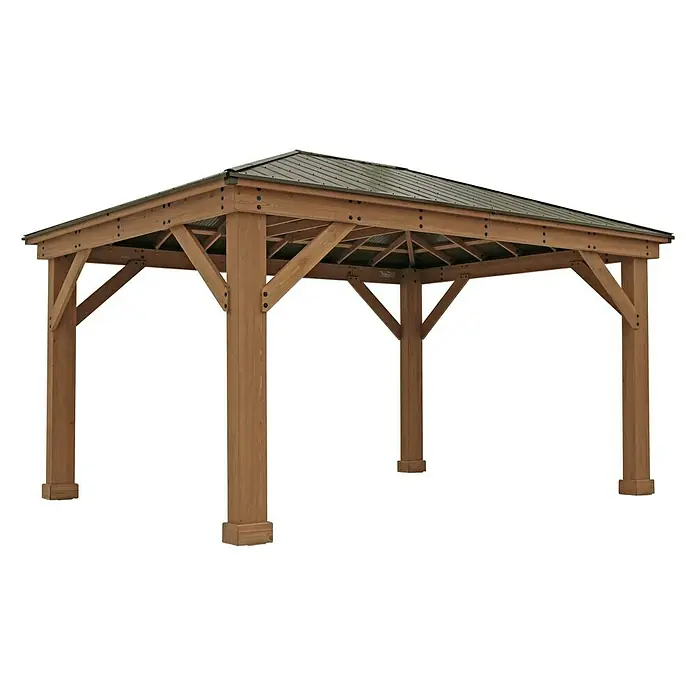 Westmann Pavillon Devon 12x16 - L x B: 490 x 371 cm, Grau - Diagonale Ansicht