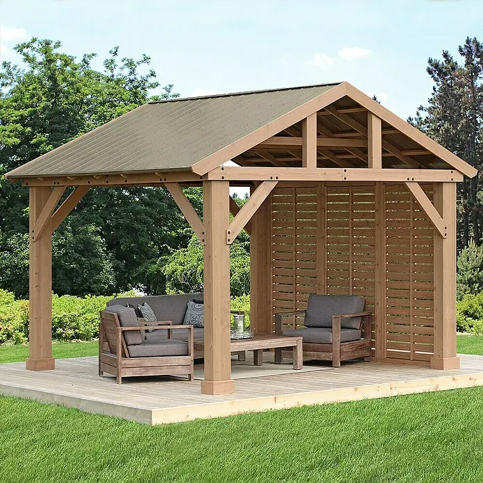 Westmann Pavillon-Seitenwand - Passend für: Westmann Pavillon Yukon 14 x 12, Holz - Stimmungsaufnahme