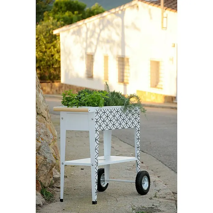 Herstera_Garden Kräuterhochbeet Barcelona - L x B x H: 85 x 50 x 80 cm, Weiß - Stimmungsaufnahme