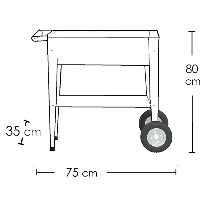 Kräuterhochbeet Urban - L x B x H: 85 x 50 x 80 cm, Anthrazit - Skizze