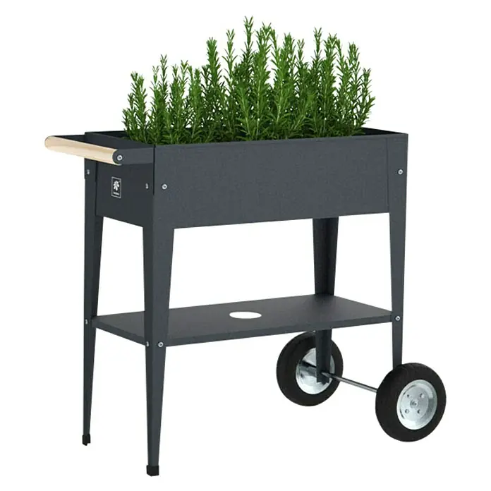 Kräuterhochbeet Urban - L x B x H: 85 x 50 x 80 cm, Anthrazit - Diagonale Ansicht
