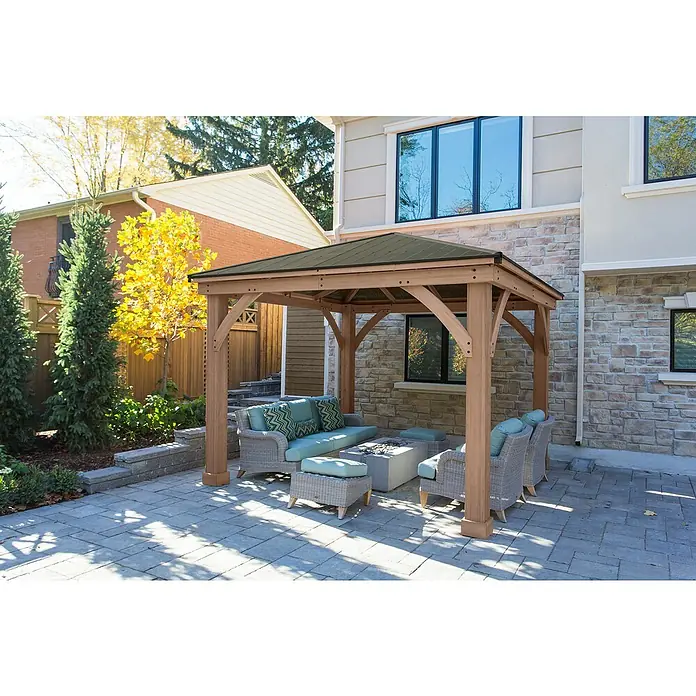 Westmann Pavillon Devon 12 x 12 - L x B x H: 366 x 366 x 320 cm, Natur, Holz - Stimmungsaufnahme