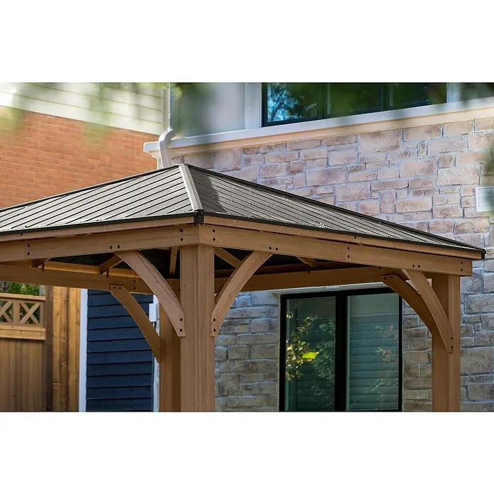 Westmann Pavillon Devon 12 x 12 - L x B x H: 366 x 366 x 320 cm, Natur, Holz - Detailaufnahme