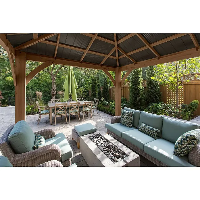 Westmann Pavillon Devon 12 x 12 - L x B x H: 366 x 366 x 320 cm, Natur, Holz - Detailaufnahme