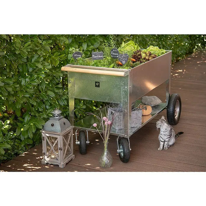 Herstera_Garden Kräuterhochbeet Swivel - L x B x H: 120 x 60 x 84 cm, Silber - Stimmungsaufnahme