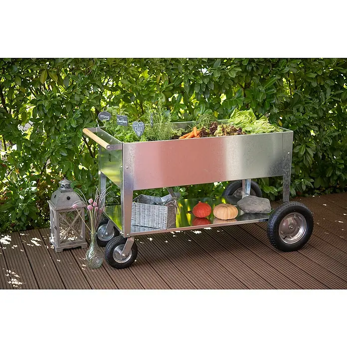 Herstera_Garden Kräuterhochbeet Swivel - L x B x H: 120 x 60 x 84 cm, Silber - Stimmungsaufnahme