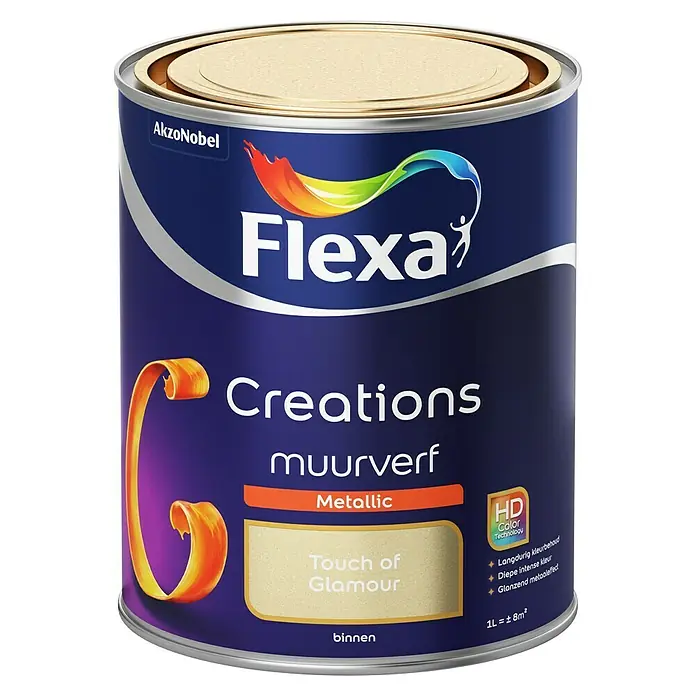 Flexa Creations Muurverf Metallic Touch of Glamour - Metallic, 1 l - Vooraanzicht