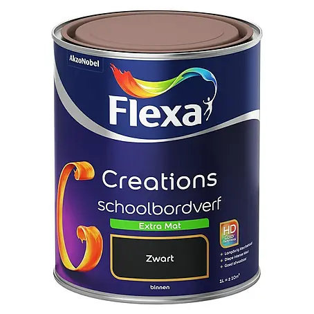 Flexa  Muurverf Schoolbordverf Zwart