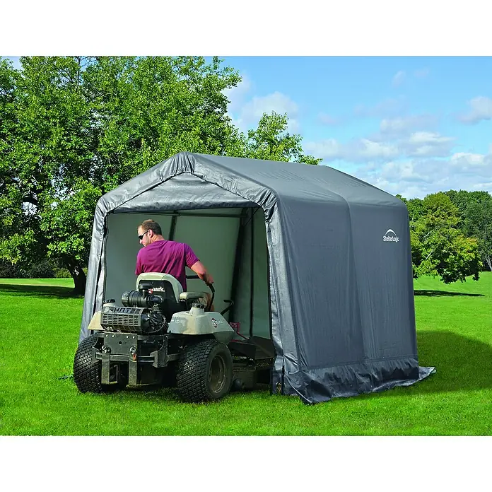 ShelterLogic Gerätehaus - Außenbreite inkl. Dachüberstand: 246 cm, Außentiefe inkl. Dachüberstand: 244 cm, Grau - Anwendungsbeispiel