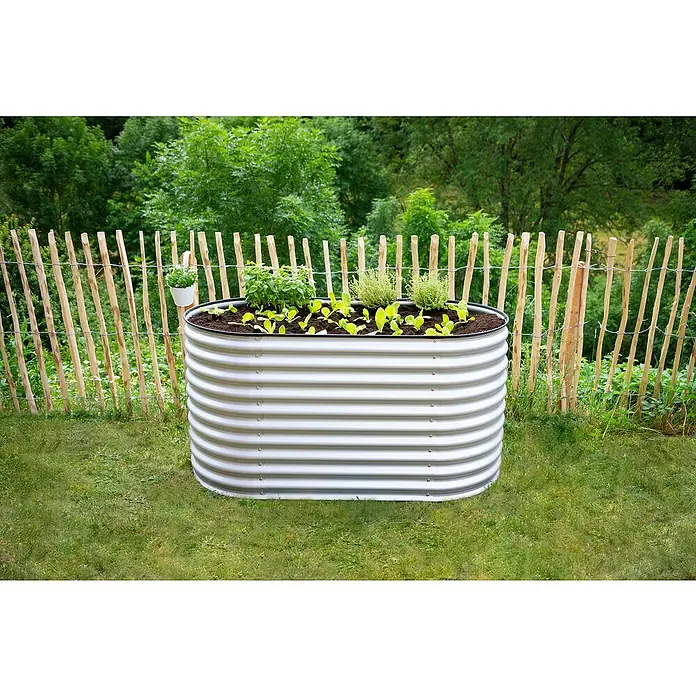 Westmann Hochbeet - 160 x 80 x 82 cm, Stahl, Silber - Stimmungsaufnahme