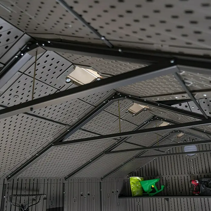 Lifetime Gerätehaus Galaxis - 244 cm, 457 cm, Kunststoff, Dunkelgrau - Detailaufnahme