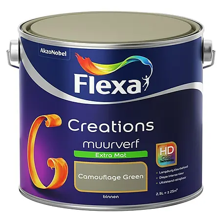Flexa Creations Muurverf Extra Mat Camouflage Green